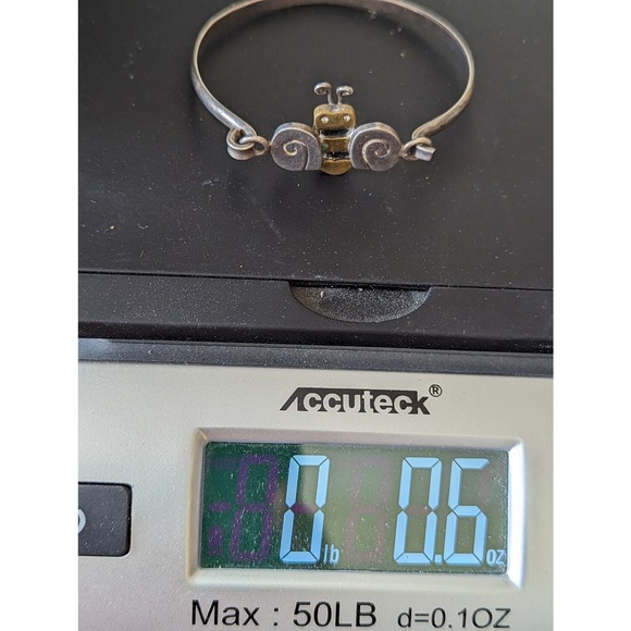 Vintage 925 Sterling Silver Mexico Marked MM-190 Bumble Bee Cuff Bracelet - Picture 6 of 10
